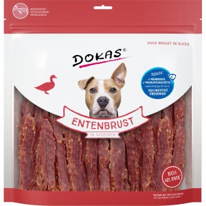 Dokas Entenbrust Scheiben, 900g Packung Hunde-Snacks aus 100% Entenfleisch.