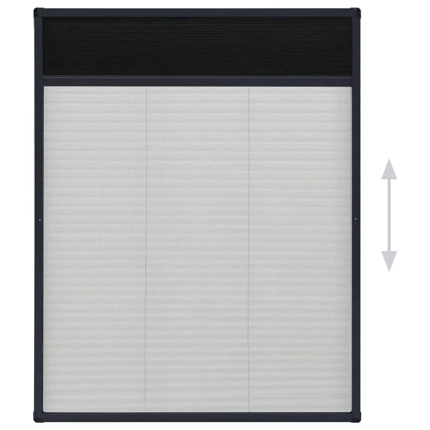 vidaXL Insektenschutz-Plissee 60x80cm für Fenster. Anthrazitfarbener Alurahmen, Plissee-Netz, vertikal verstellbar.