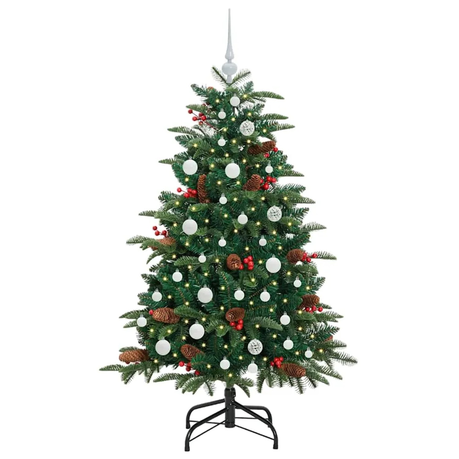vidaXL Künstlicher Weihnachtsbaum mit 150 LEDs mit Ständer Grün 150 cm 3395544