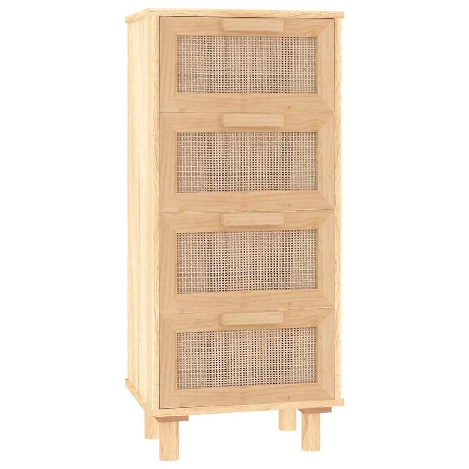 vidaXL Sideboard Braun 40x30x90 cm Massivholz Kiefer und Natur-Rattan 34564 günstig online kaufen