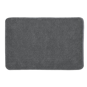 Kleine Wolke Badteppich Ricco, 50x60 cm, Schiefergrau, flauschiger Badvorleger.