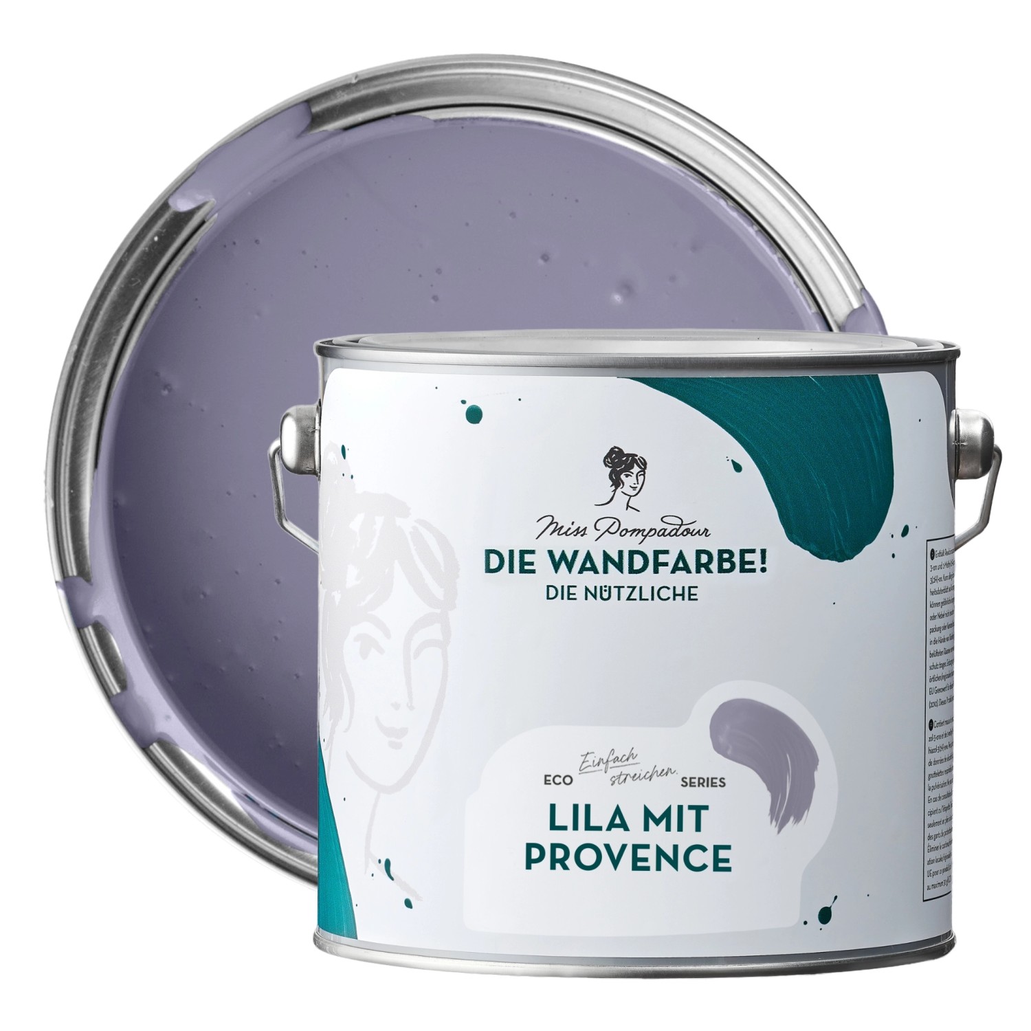 MissPompadour Abwaschbare Wandfarbe Lila mit Provence 2,5L Hochdeckend Scheuerbeständig