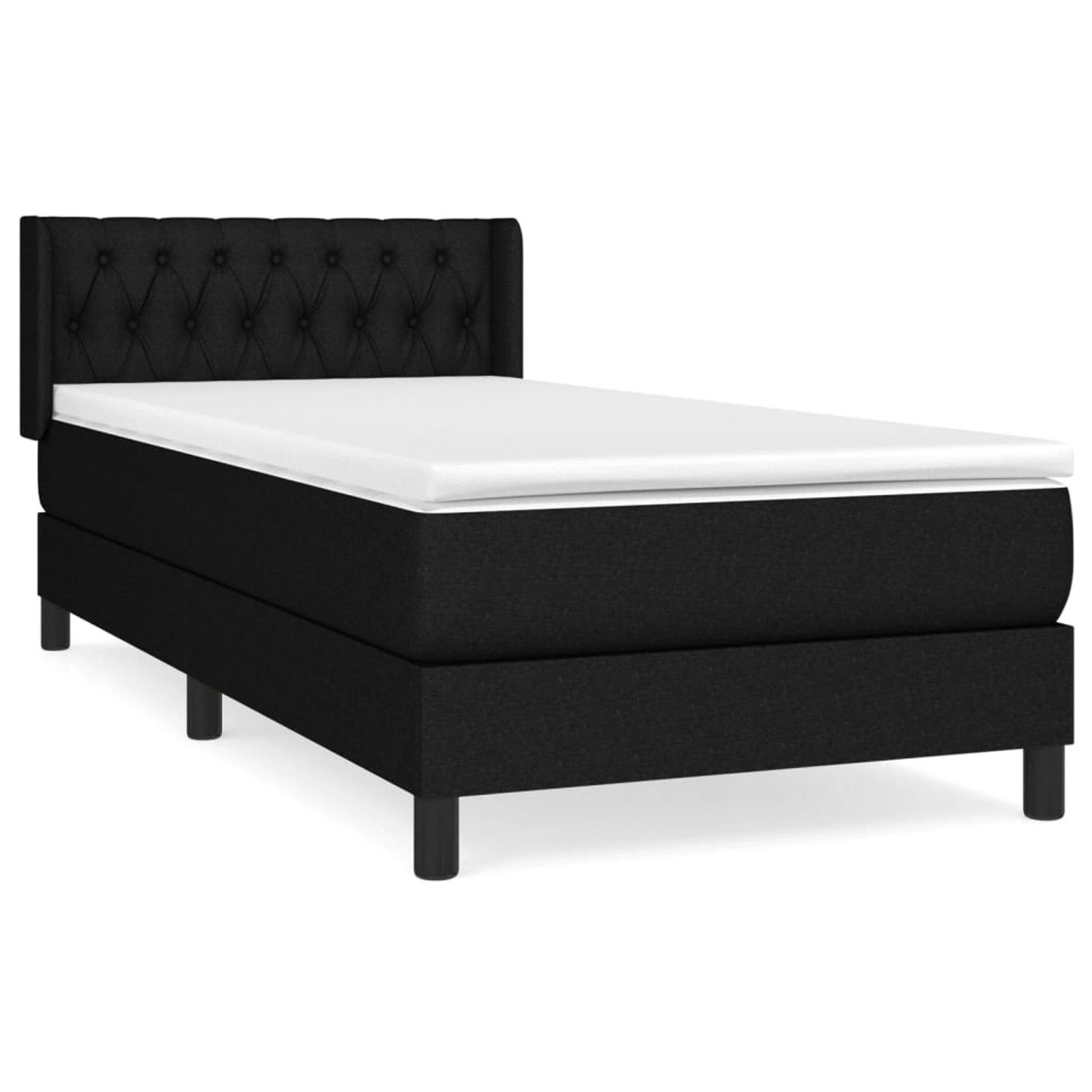 vidaXL Boxspringbett mit Matratze Schwarz 100x200 cm Stoff 3129931 günstig online kaufen