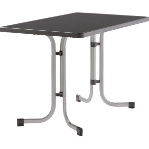 Rechteckiger Sieger Klapptisch in Graphit, 70x115 cm, ideal für Balkon und Garten.