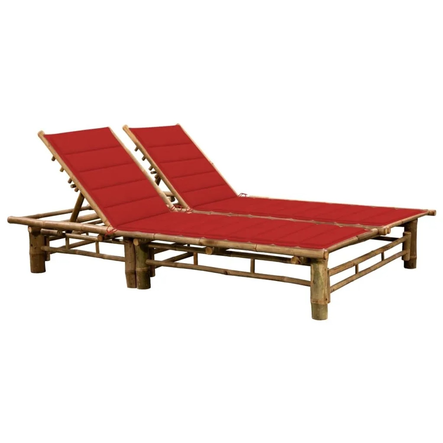 Furnicato Sonnenliege Bambus 200 X 130 X 24 87 Cm Rot 3 Liegepositionen