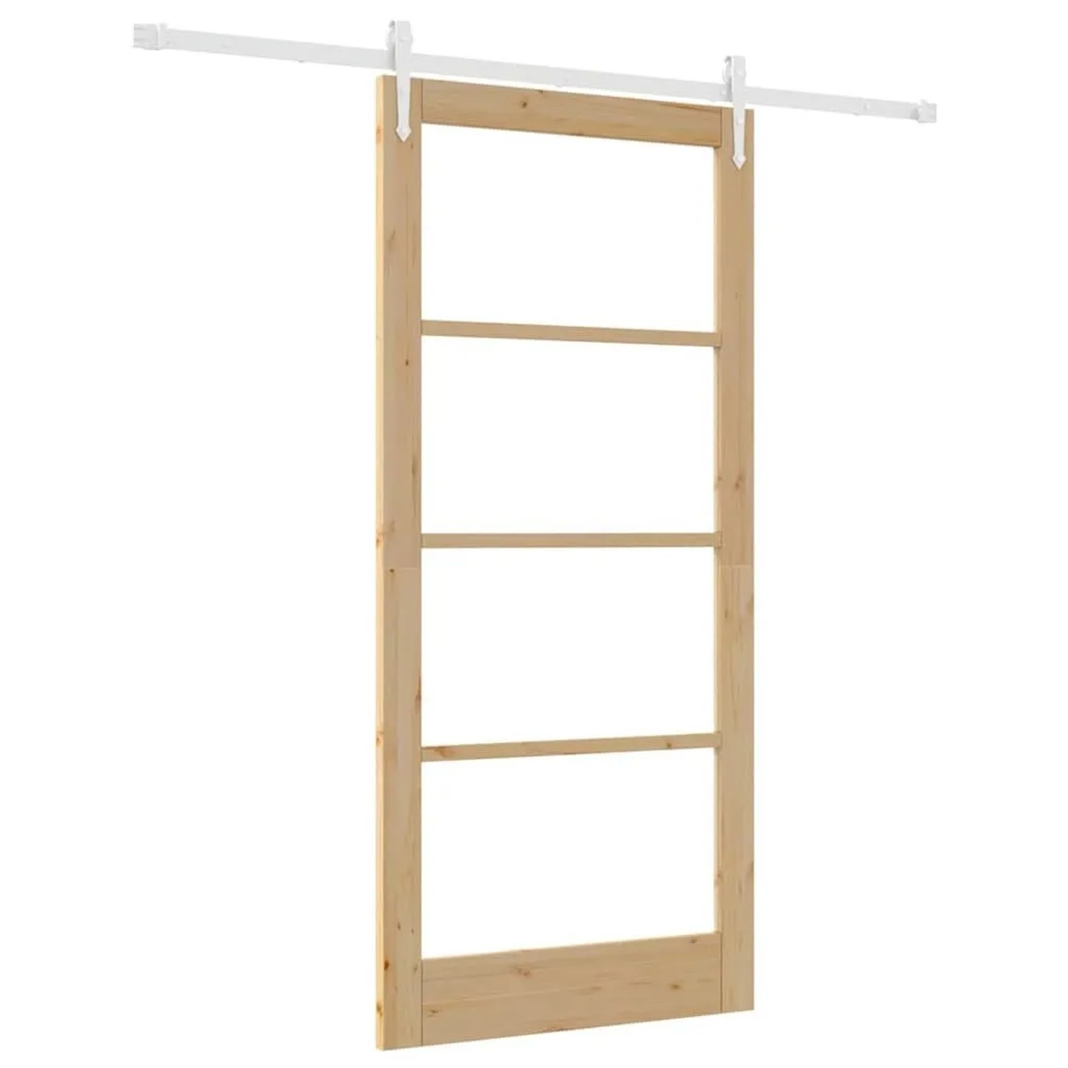 vidaXL Schiebetür Natur 93 x 202 cm Massivholz Kiefer und Glas 3332427
