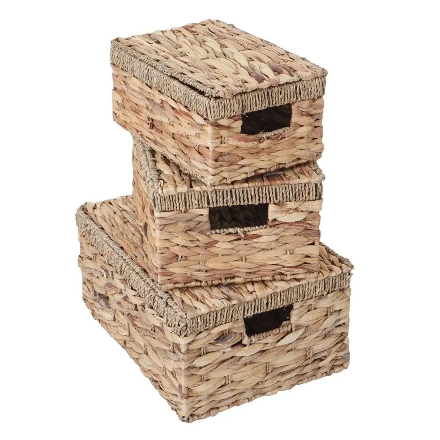 MCW 3er Set Aufbewahrungsbox C23 Wasserhyazinthe Naturfarben
