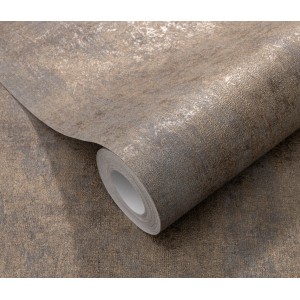 Erismann Vliestapete Elle Decoration 4 Shiny Concrete Taupe Hell mit Schwammoptik.