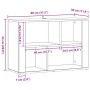vidaXL Sideboard aus Holzwerkstoff 80x30x53 cm: Skizze mit vier offenen Fächern und Maßen.