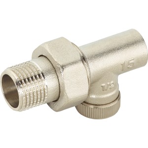 Heizkörperverschraubung Durchgangsform, 21 mm (R 1/2) x 15 mm, für Heizungsinstallation.