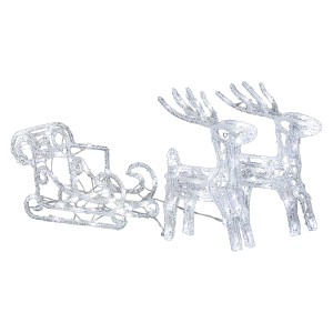 Konstsmide LED Rentier-Set aus Acryl mit 96 kaltweißen LEDs für den Außenbereich.
