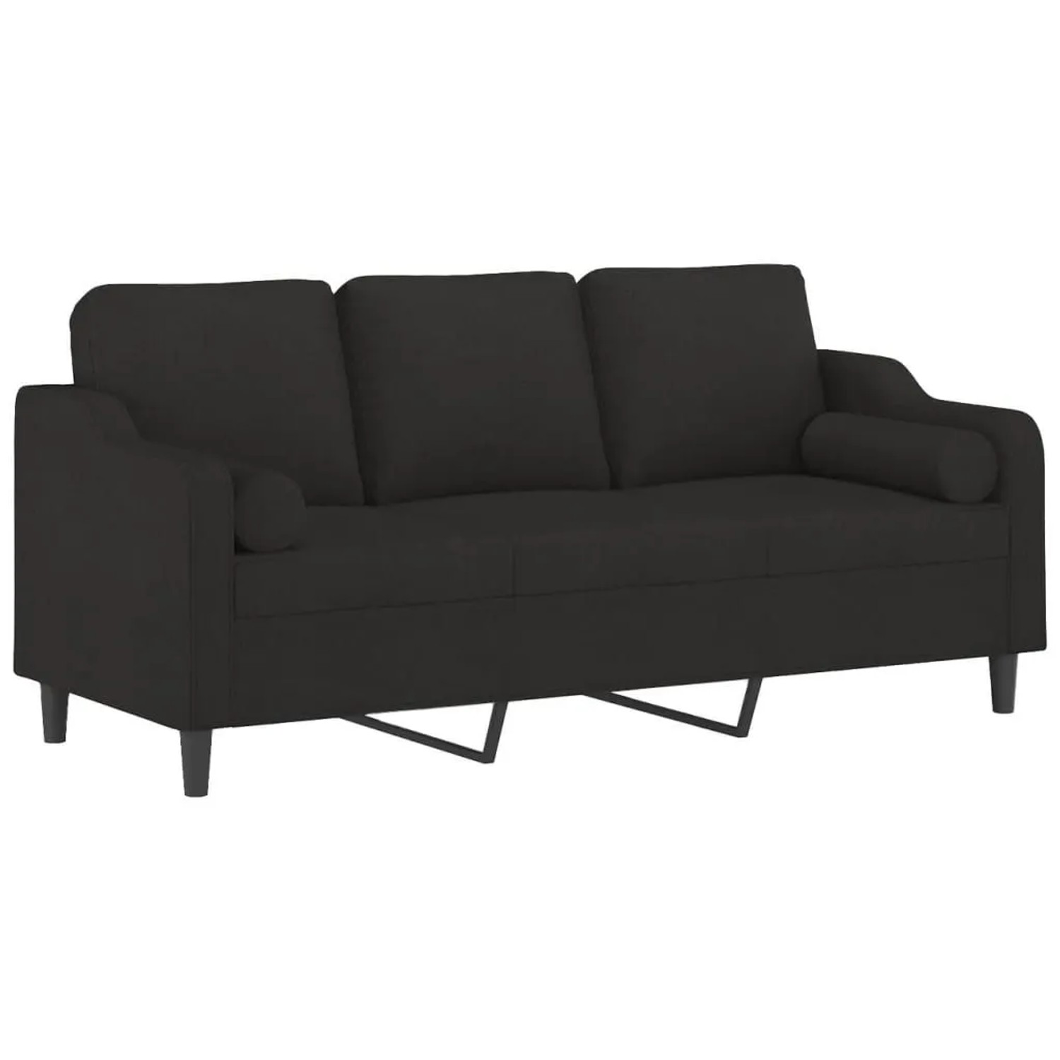 vidaXL 3-Sitzer-Sofa mit Zierkissen Schwarz 180 cm Stoff 3200857 günstig online kaufen