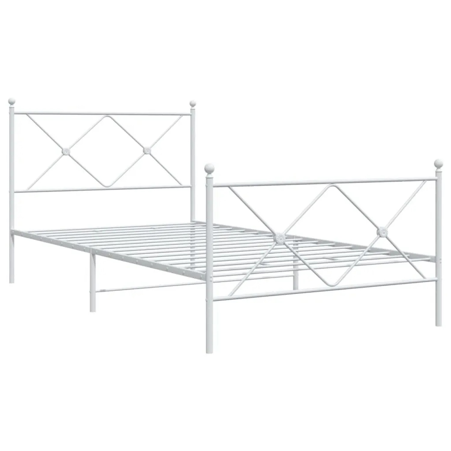 vidaXL Bettgestell mit Kopfteil und Fußteil Metall Weiß 100x200 cm 376564 günstig online kaufen
