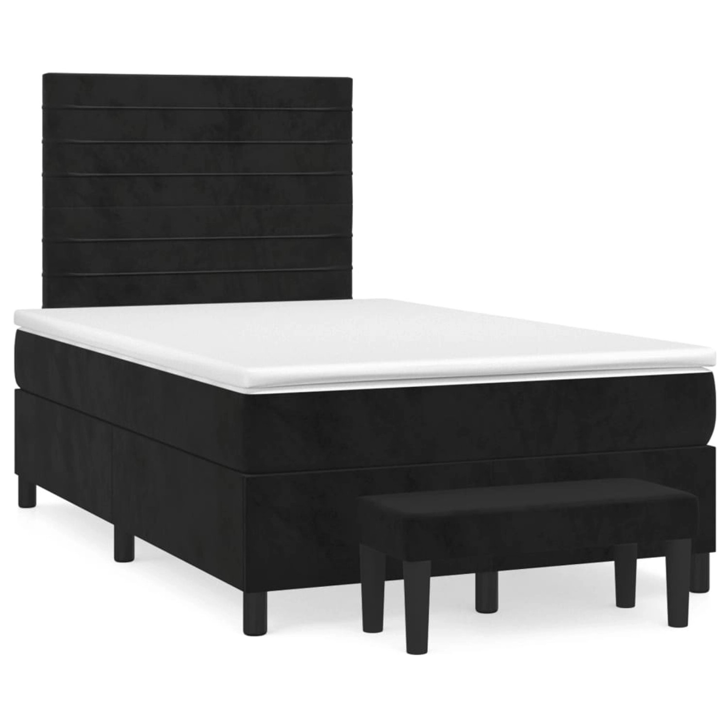 vidaXL Boxspringbett mit Matratze Schwarz 120x200 cm Samt1370960 günstig online kaufen