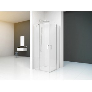 baliv Duschkabine DUK-90.50E, 90x90 cm, Chrom, Eckdusche mit Pendeltüren und klarem Glas.