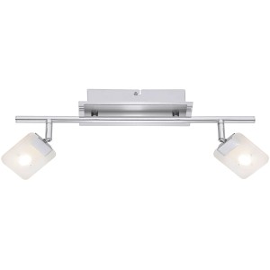 LED-Spot Fano 2er: Chromfarbene Leuchte mit satiniertem Acrylglas. Modernes Design für jeden Raum.