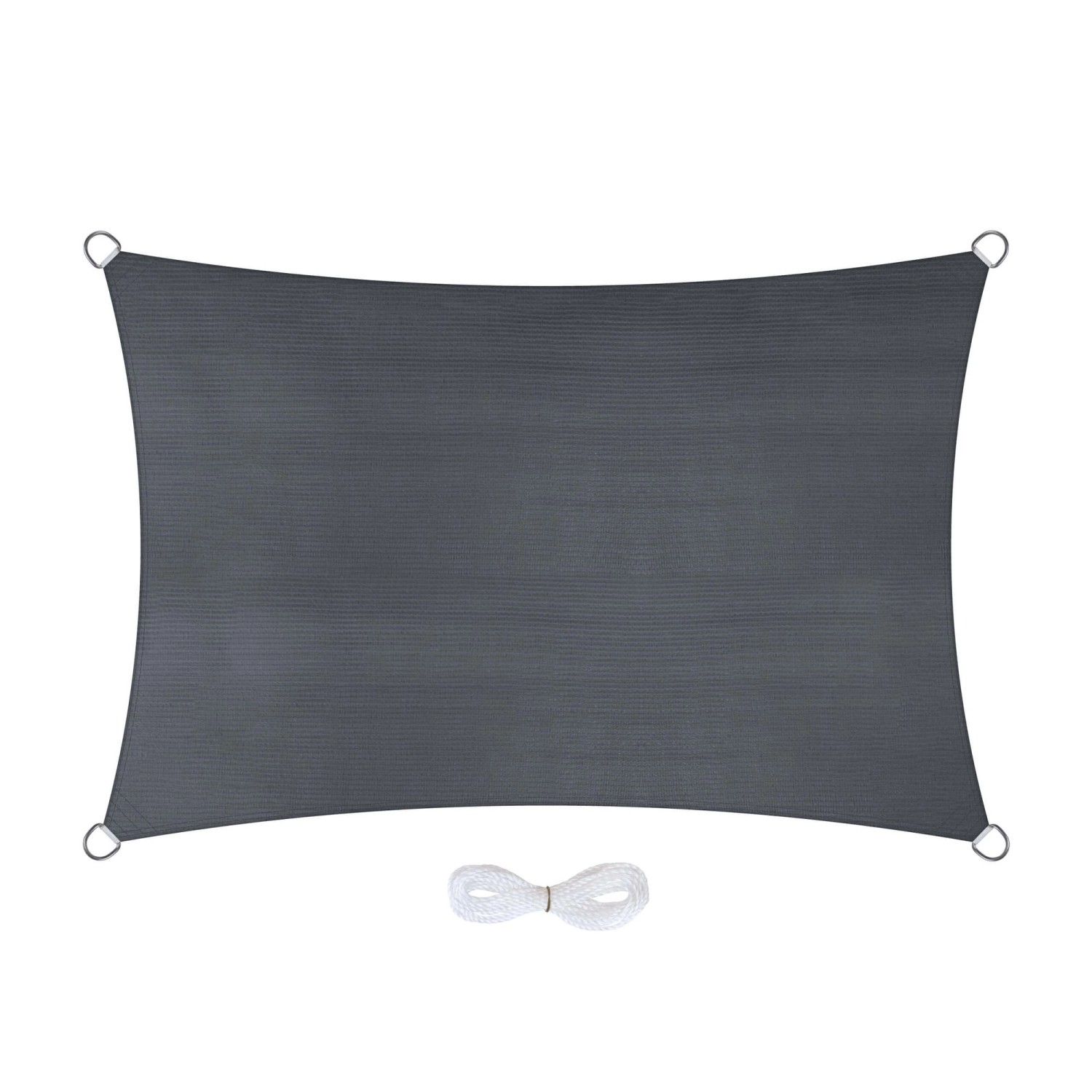 Jardinion Sonnensegel Rechteck 2 x 3m Grau für Garten/Balkon/Terasse günstig online kaufen
