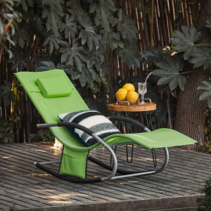 2er Set grüne SoBuy Sonnenliegen mit Tasche, Metallgestell und Kunstfasergewebe. Ideal für Garten und Balkon.