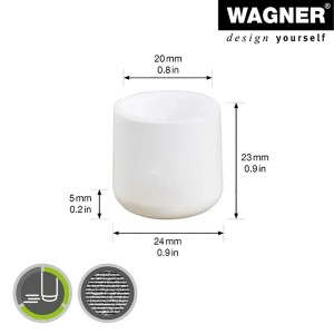 Wagner Kappen EH 0621, 2 cm, weiß, 4er-Set für Stahlrohrmöbel.