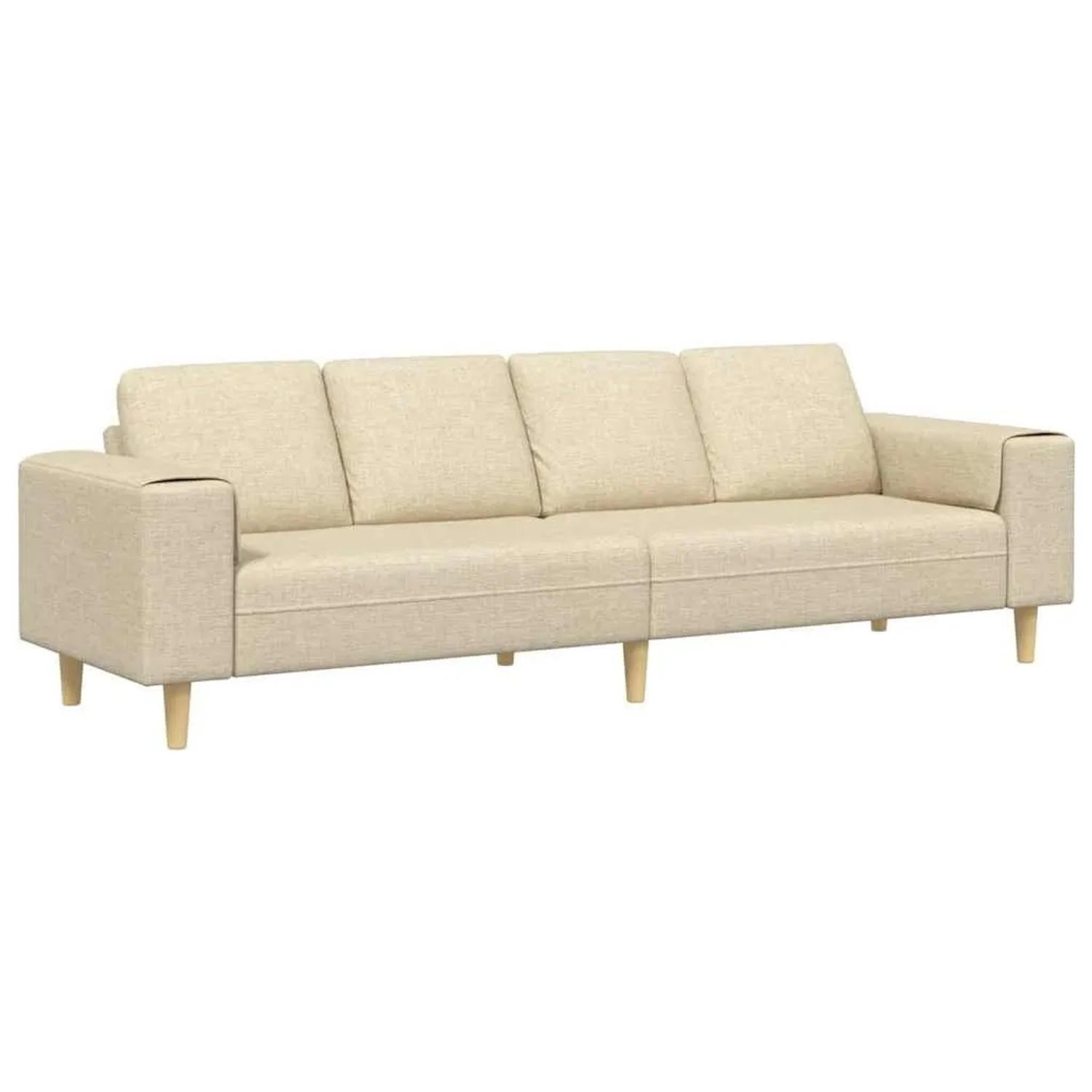 vidaXL Wohnzimmer Couch Creme 250 x 77 x 76 cm Polyester 3335087