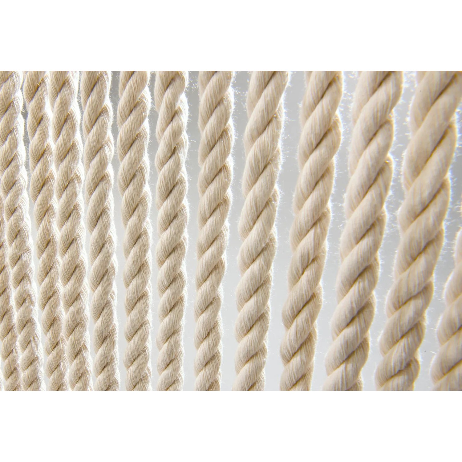 Kobolo Türvorhang Seilvorhang Maritim, Detailaufnahme der Baumwollstränge.