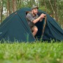 Bestway Alpine Dome Zelt für 4 Personen, dunkelgrün mit orangefarbenen Akzenten. Camping & Zubehör.