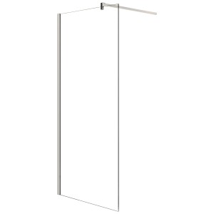 AICA Walk In Duschkabine, 100x200cm, 10mm ESG-Glas, chromfarbener Rahmen und Stabilisator.