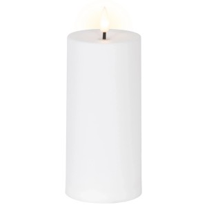 Solar-Kerze Kunststoff Groß Ø 7 cm x 15 cm Weiß