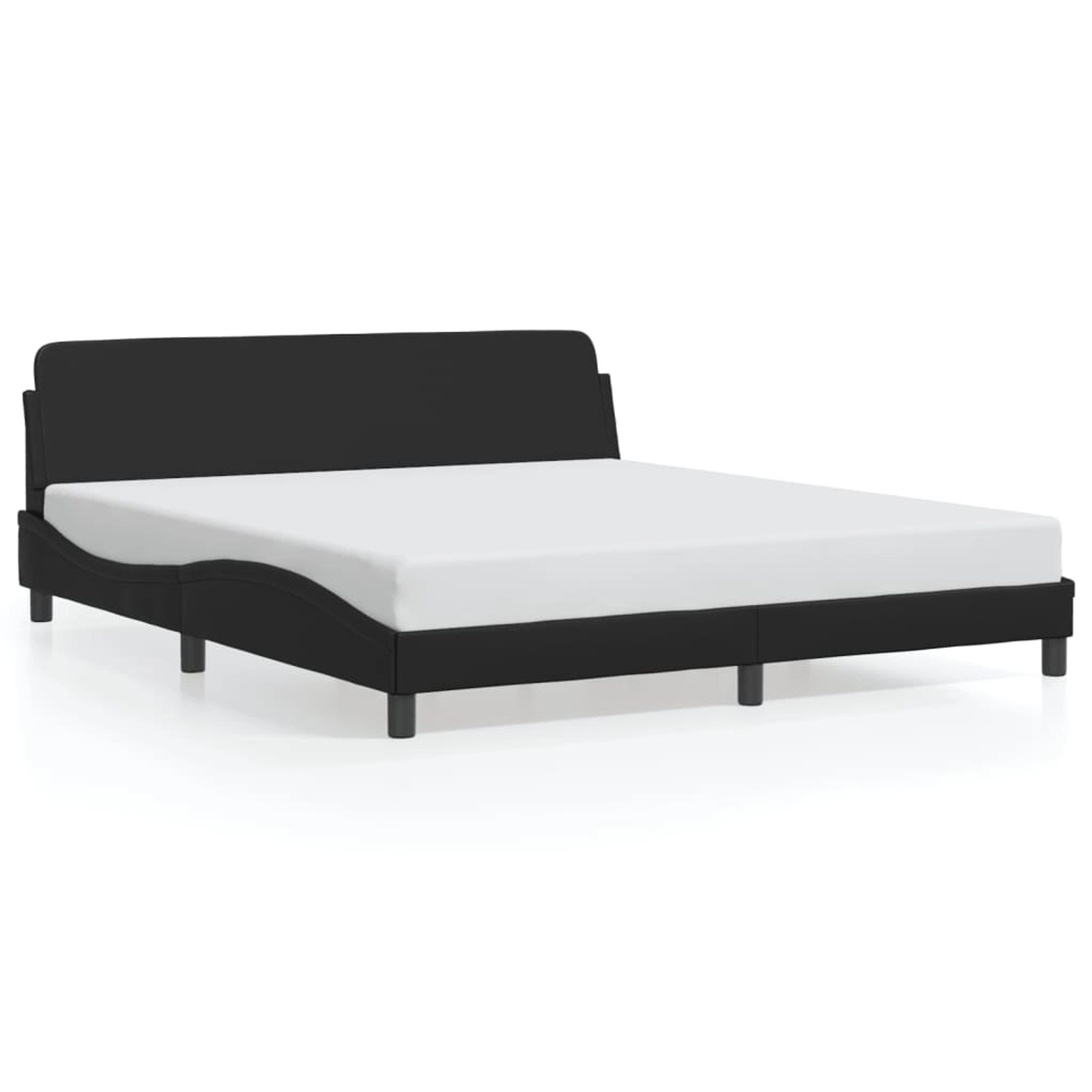 vidaXL Bettgestell Dover Schwarz 180x200 cm Kunstleder 373238 günstig online kaufen
