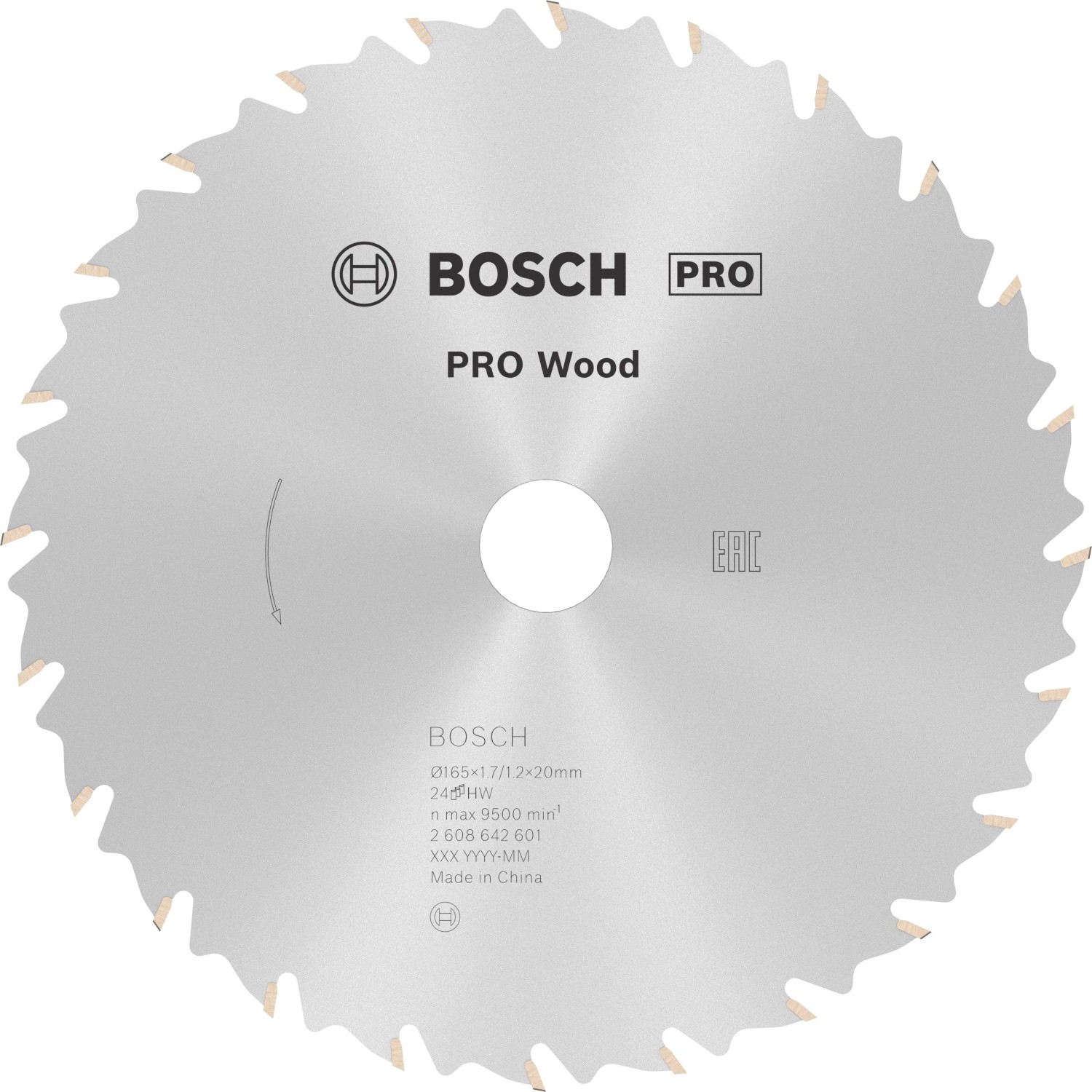 Bosch Hartmetall Kreissägeblatt 165 mm x 20 mm x 1,7 mm