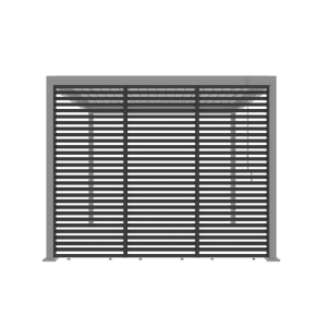 Anthrazitfarbene MWH Lamellenwand 93cm für Pergola. Bietet Privatsphäre und Stabilität für den Außenbereich.