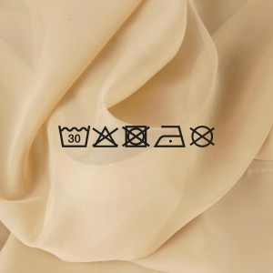 Pflegehinweise für Bestlivings Schiebegardine Elena Schoko: Waschen bei 30°, nicht bleichen, nicht trocknen.