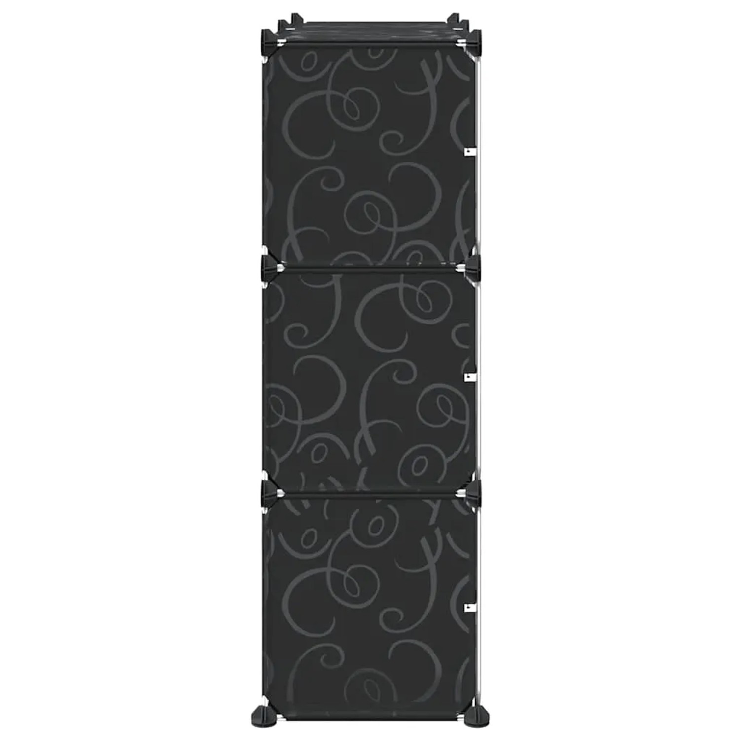 vidaXL Regalsystem mit 6 Würfeln und Türen Schwarz PP 4019576_6