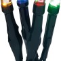 LED-Vorhang mit 240 Multicolor LEDs und grünem Kabel für Außen- und Innenbereiche.