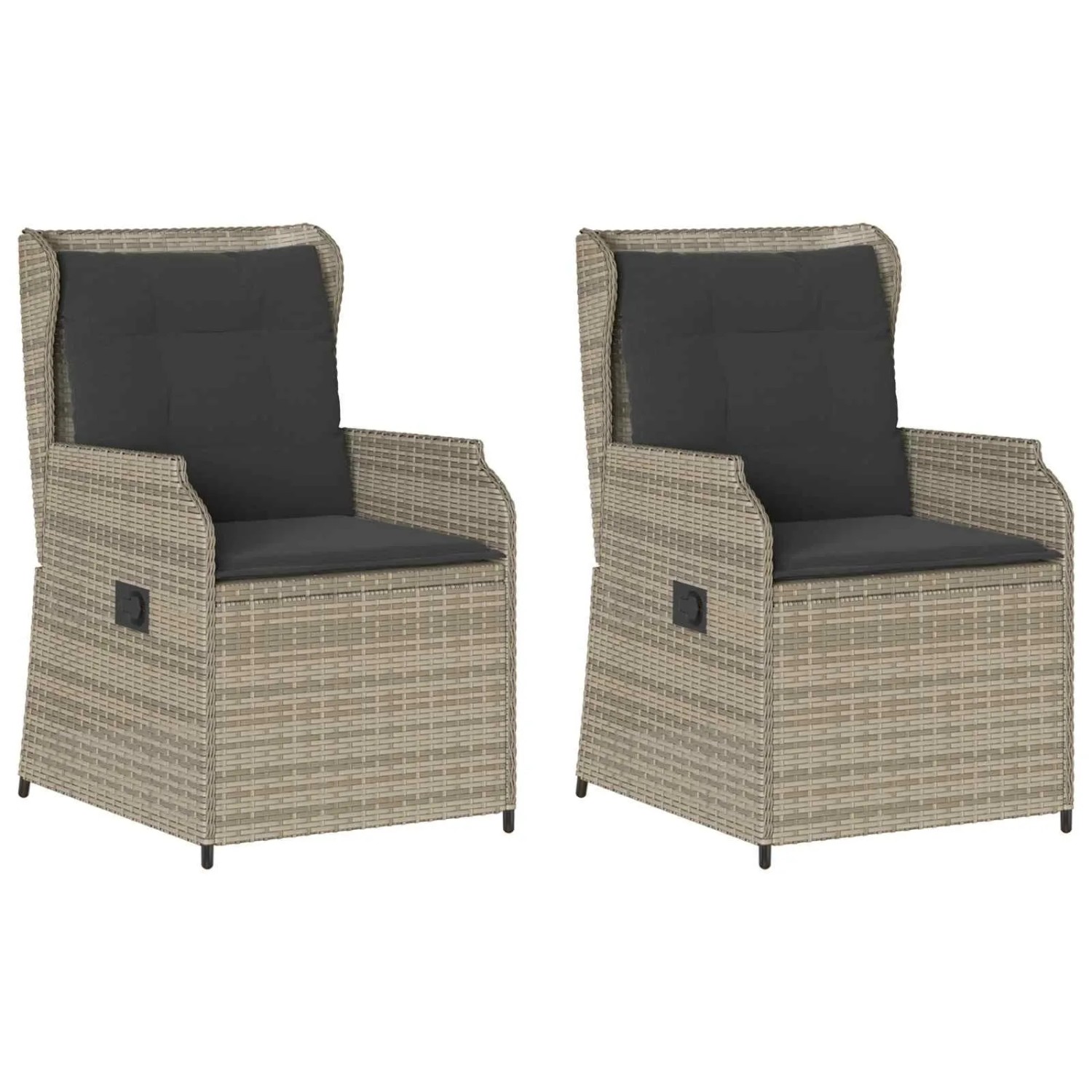 vidaXL Gartenbank 2 Stk Hellgrau Poly-Rattan 3394490