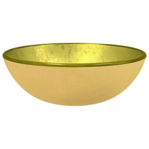 vidaXL Waschbecken Hartglas 35x12 cm Golden 345258