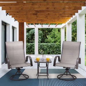 Teamson Home Gartenmöbel Bistro Set Terrasse Drehstühle Klapptisch