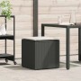 Schwarze vidaXL Kissenbox aus Poly-Rattan, 50x50x50 cm, zur Aufbewahrung im Garten.