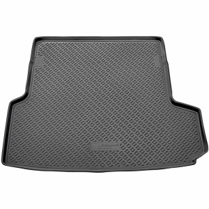 Schwarze Gummi Kofferraumwanne für BMW 3er F31 Touring (2012-2019) mit Rand.