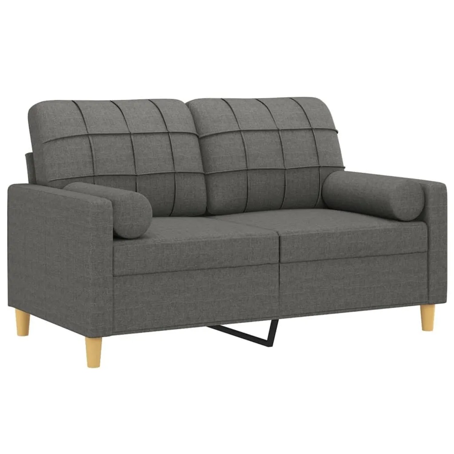 vidaXL 2-Sitzer-Sofa mit Zierkissen Dunkelgrau 120 cm Stoff 3200775 günstig online kaufen