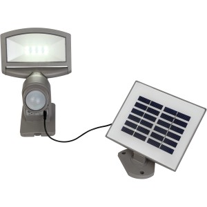 Lutec Solar LED-Strahler Sunshine mit Solarpanel, verstellbarer Außenstrahler mit Bewegungssensor.