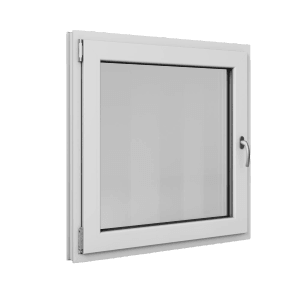 Weißes Roro Kunststofffenster Basic, 95x95 cm, DIN links, Dreh-Kipp-Funktion.