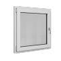 Weißes Roro Kunststofffenster Basic, 95x95 cm, DIN links, Dreh-Kipp-Funktion.