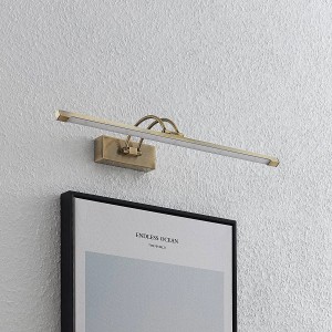 Bronzefarbene Lucande LED Wandleuchte Felena aus Aluminium zur Bildbeleuchtung.
