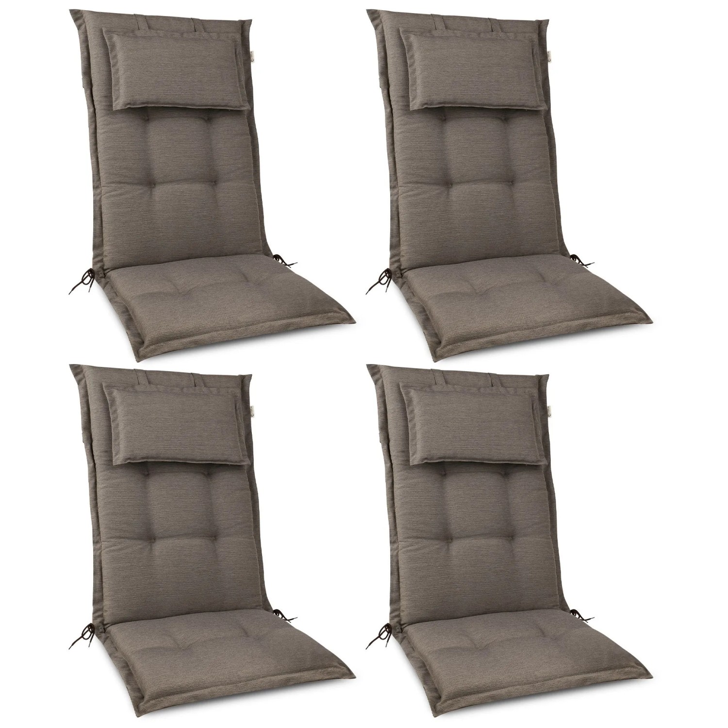Beautissu HighLux HL Hochlehner 120x52x7cm Taupe 4tlg