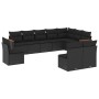 Schwarze 10-tlg. vidaXL Garten-Sofagarnitur aus Rattan mit Kissen für Terrasse und Garten.