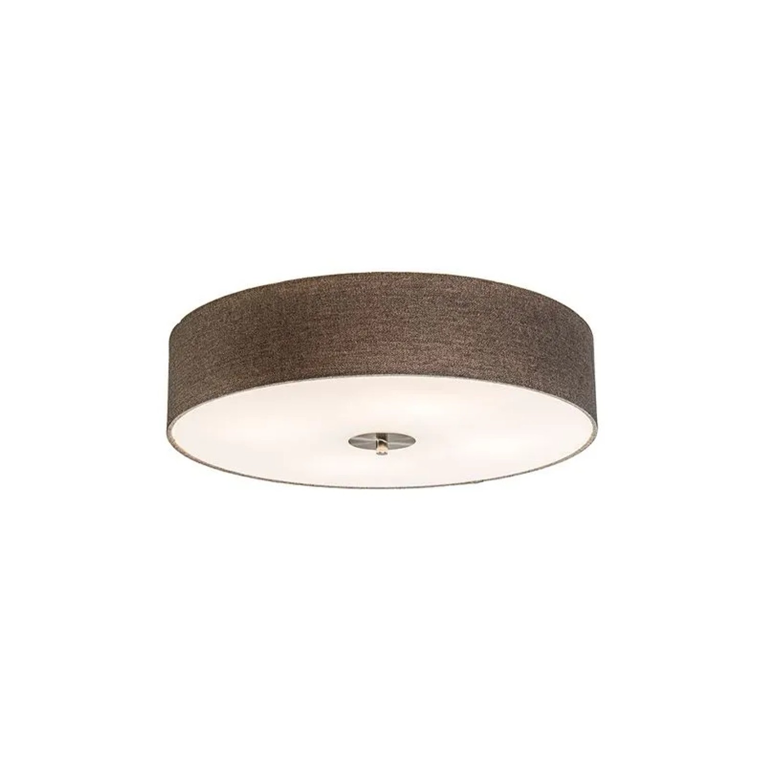 QAZQA Ländliche Deckenleuchte Taupe 50 cm Drum Jute