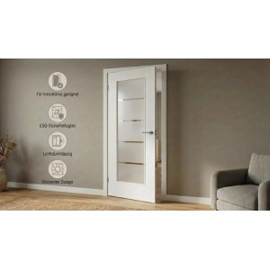 Doorlegro-Glasscheibe Lichtausschnitt Lines 660 mm x 1.420 mm ESG 4 mm
