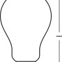 Technische Zeichnung Osram E27 LED Leuchtmittel, Glühlampenform mit Maßangaben.