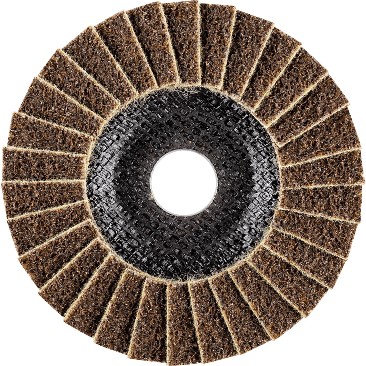 Pferd Vlieswerkzeug PVL 125 mm, Körnung 100 G, für Schleifmaschinen. Grobe, gelbbraune Ausführung.